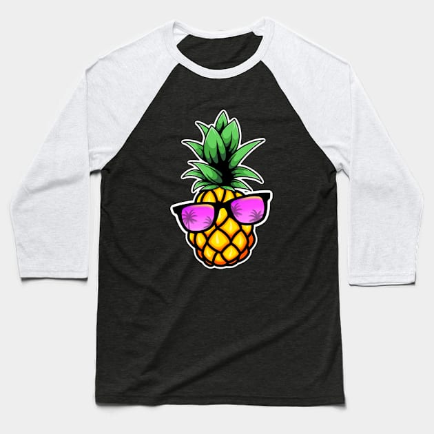 Golden Pineapple Baseball T-Shirt by GarryDeanArt